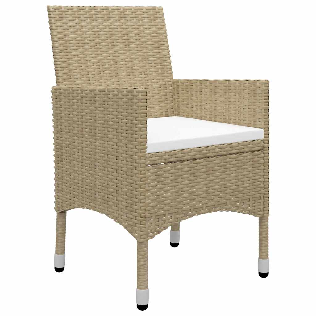 Set da Pranzo da Giardino 5 pz in Polyrattan e Vetro Beige