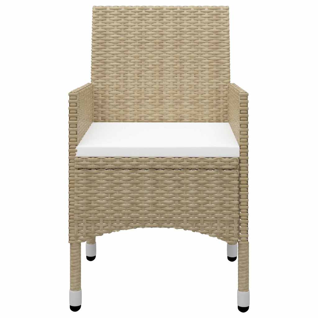 Set da Pranzo da Giardino 5 pz in Polyrattan e Vetro Beige