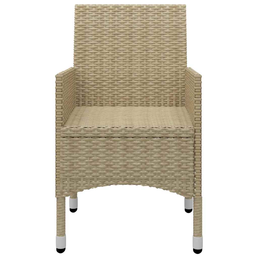 Set da Pranzo da Giardino 5 pz in Polyrattan e Vetro Beige
