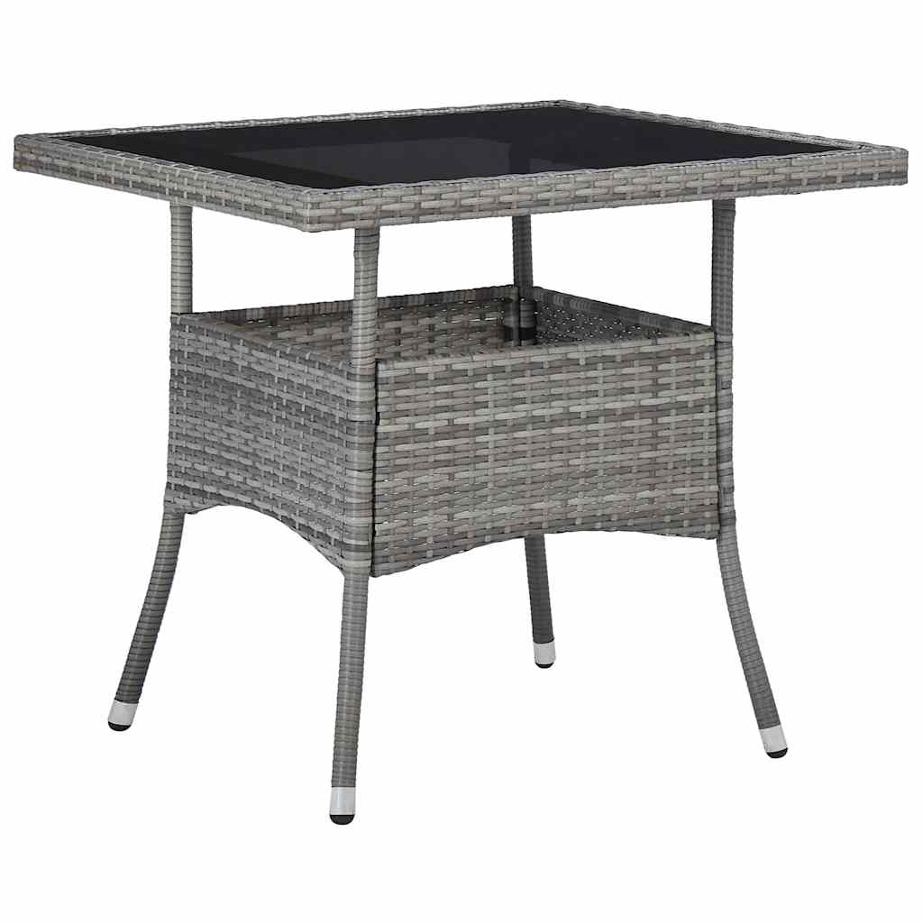 Set Mobili da Pranzo da Giardino 5 pz Grigio Polyrattan Acacia