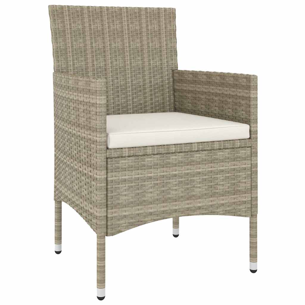 Set Pranzo da Giardino 5 pz Polyrattan e Vetro Temperato Beige