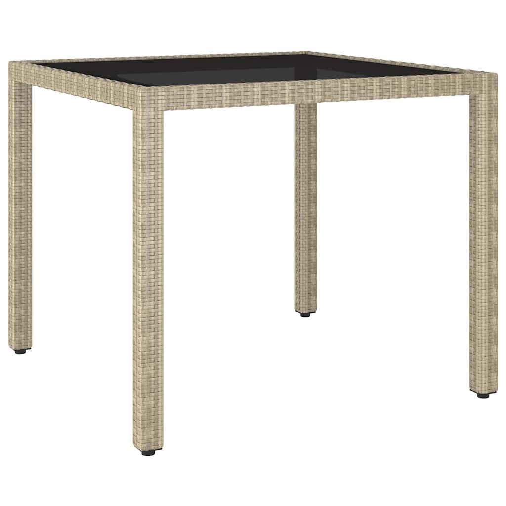 Set Pranzo da Giardino 5 pz Polyrattan e Vetro Temperato Beige