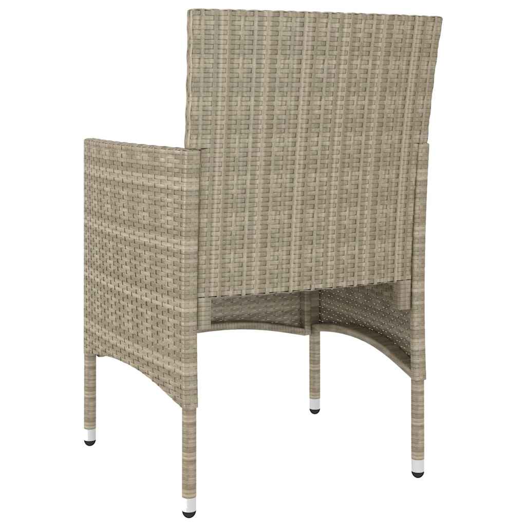 Set Pranzo da Giardino 5 pz Polyrattan e Vetro Temperato Beige