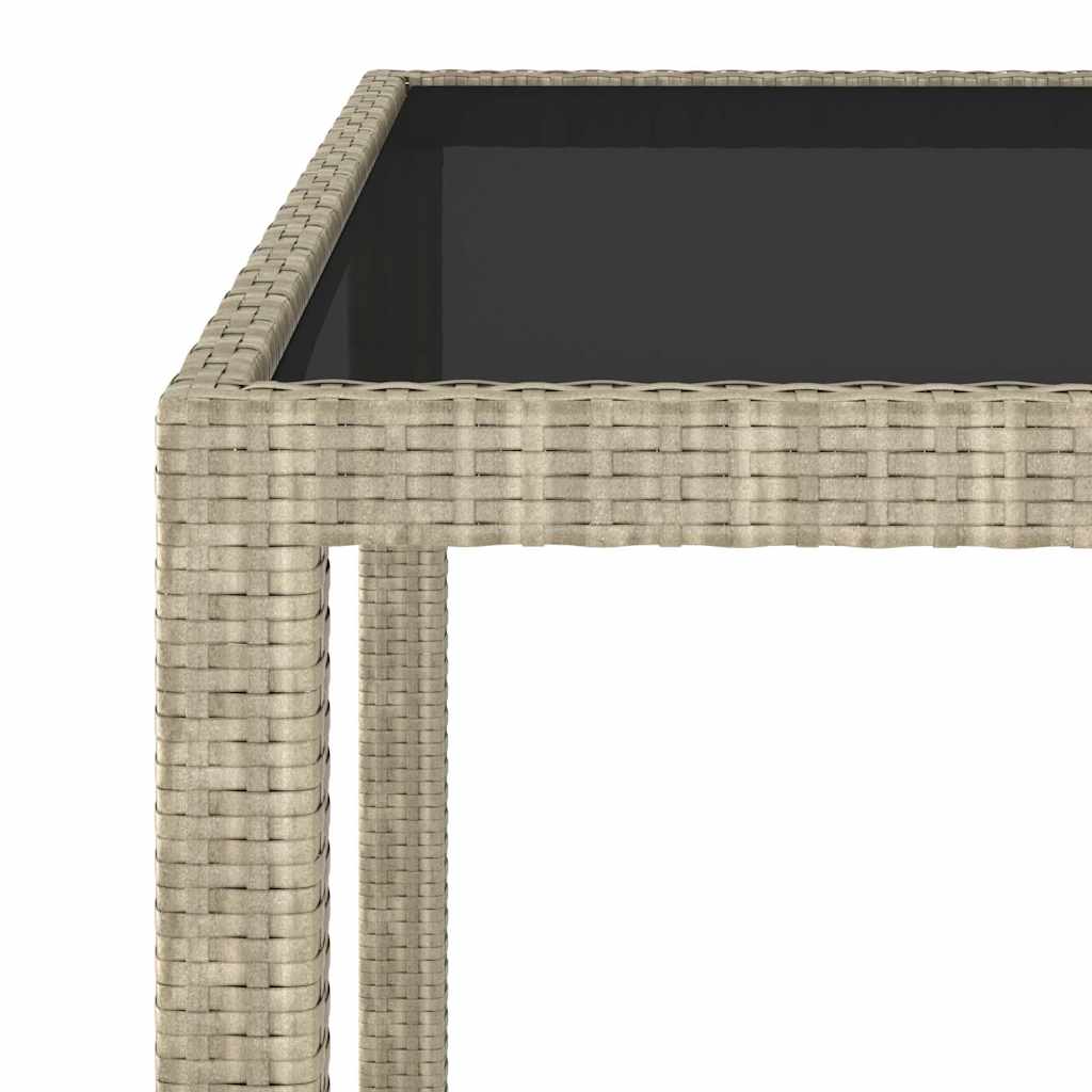 Set Pranzo da Giardino 5 pz Polyrattan e Vetro Temperato Beige