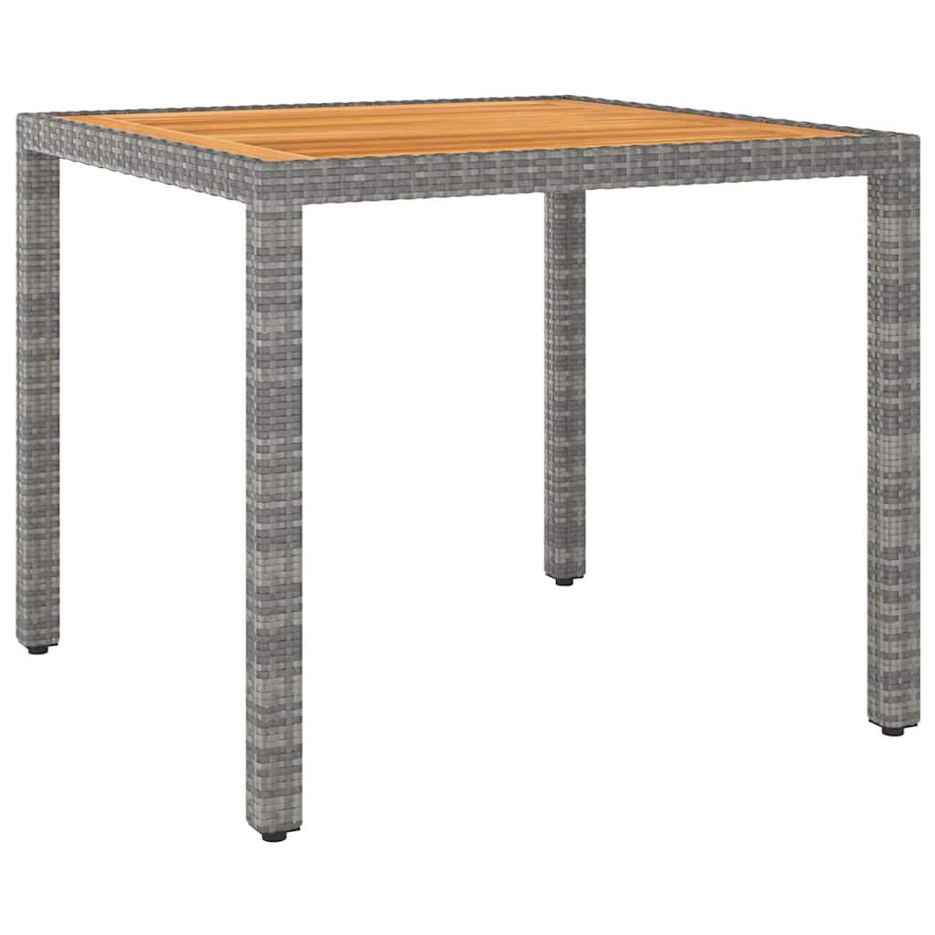 Set da Pranzo Giardino 5 pz Polyrattan e Massello Acacia Grigio