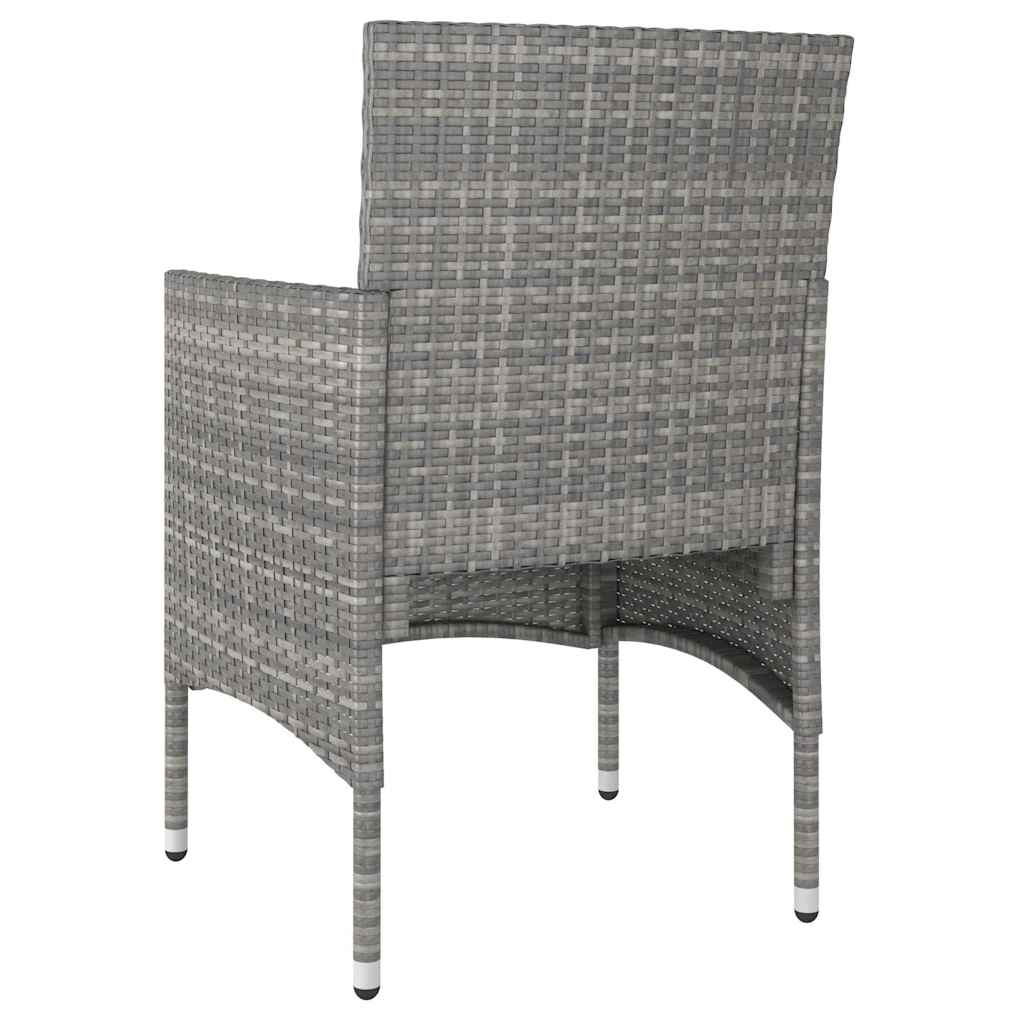 Set da Pranzo Giardino 5 pz Polyrattan e Massello Acacia Grigio