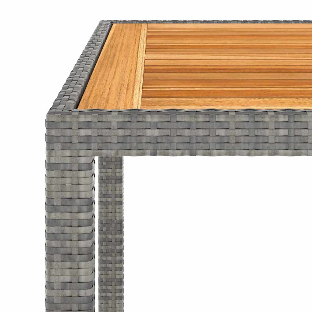 Set da Pranzo Giardino 5 pz Polyrattan e Massello Acacia Grigio