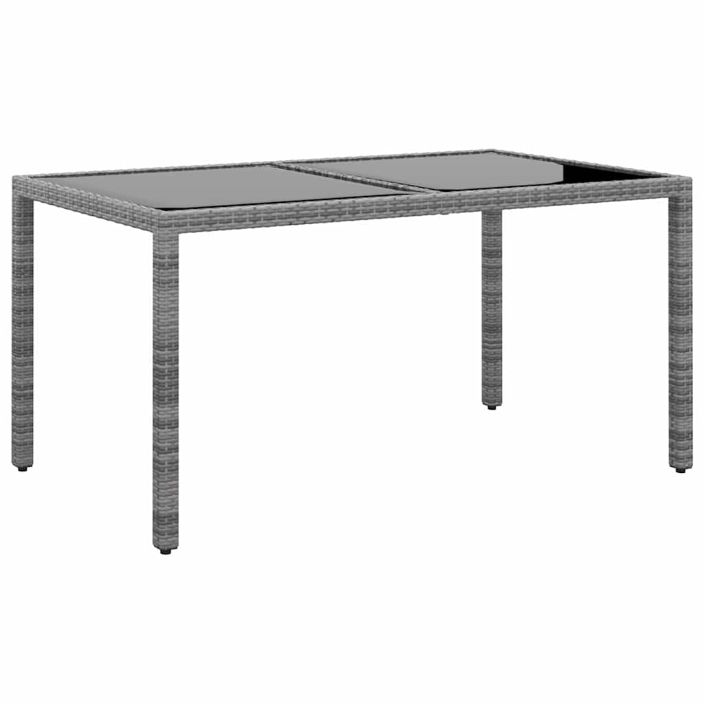 Set da Pranzo Giardino 5 pz Polyrattan e Vetro Temperato Grigio