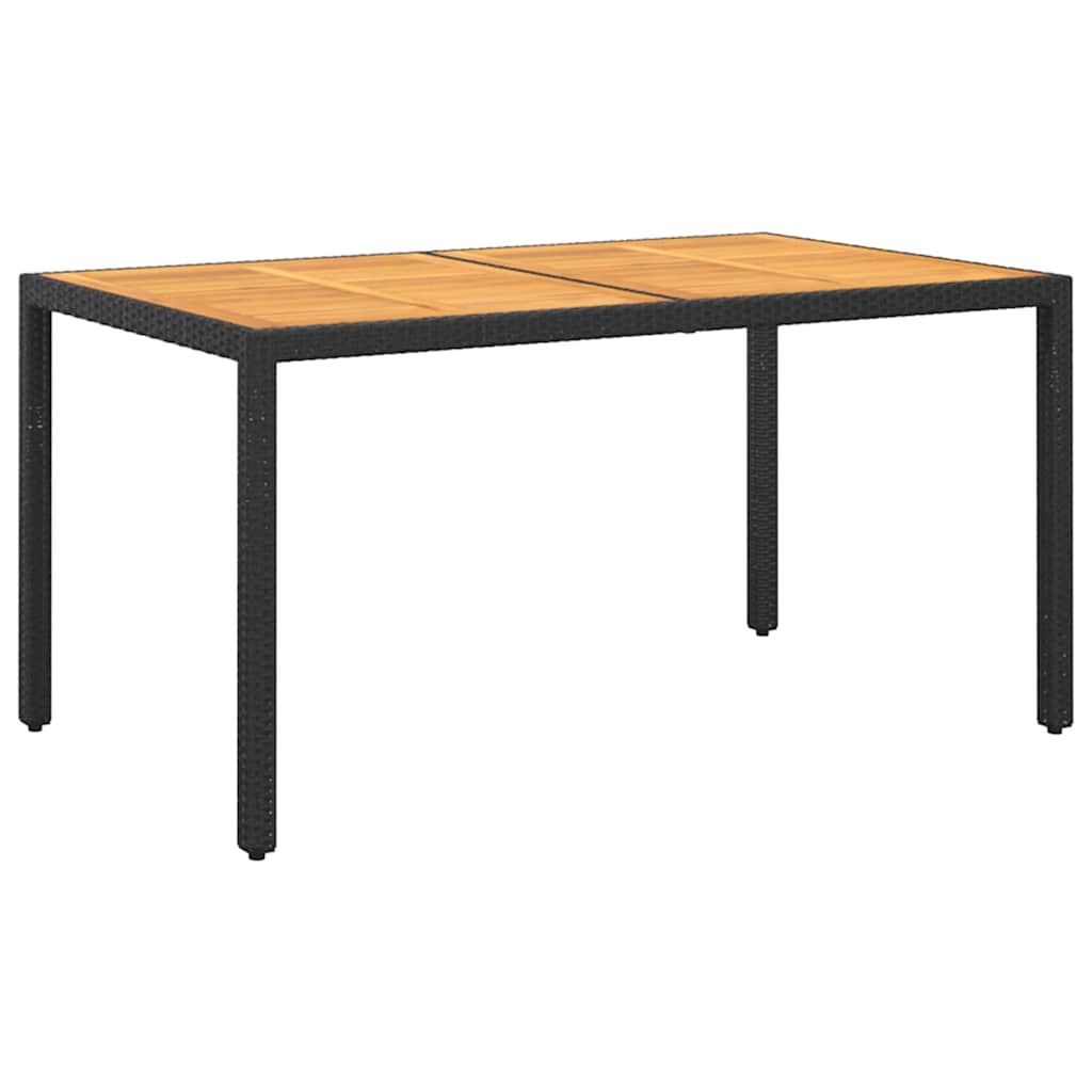 Set da Pranzo per Giardino 5 pz in Polyrattan Nero