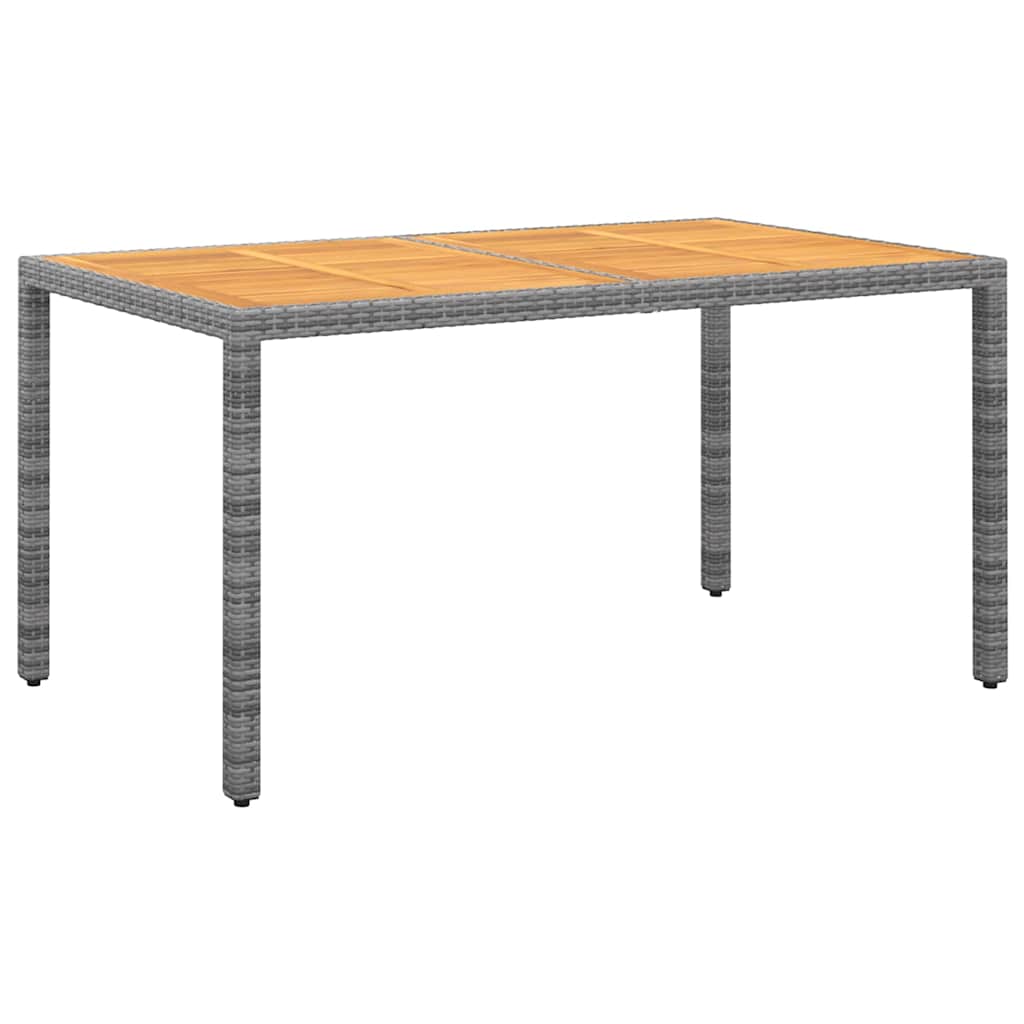 Set da Pranzo per Giardino 5 pz in Polyrattan Grigio