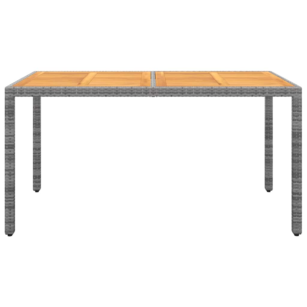 Set da Pranzo per Giardino 5 pz in Polyrattan Grigio