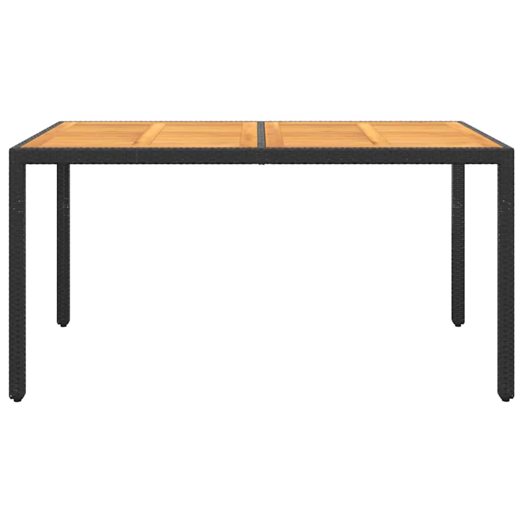 Set da Pranzo per Giardino 5 pz in Polyrattan Nero