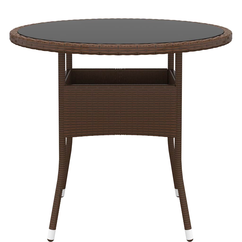 Set da Pranzo per Giardino 5 pz in Polyrattan Marrone
