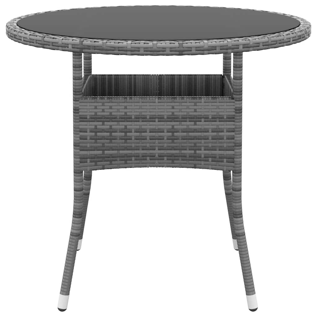 Set da Pranzo per Giardino 5 pz in Polyrattan Grigio