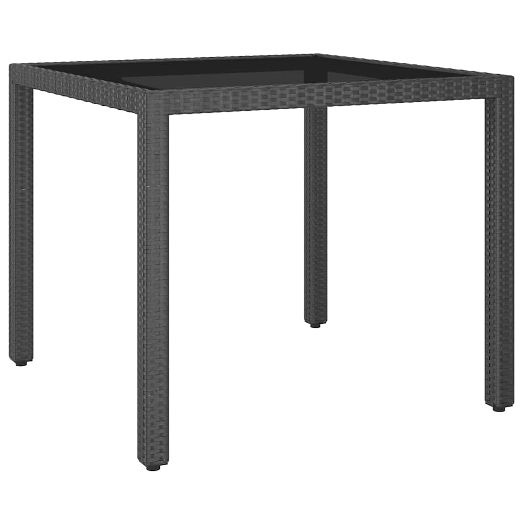 Set da Pranzo per Giardino 3 pz in Polyrattan Nero