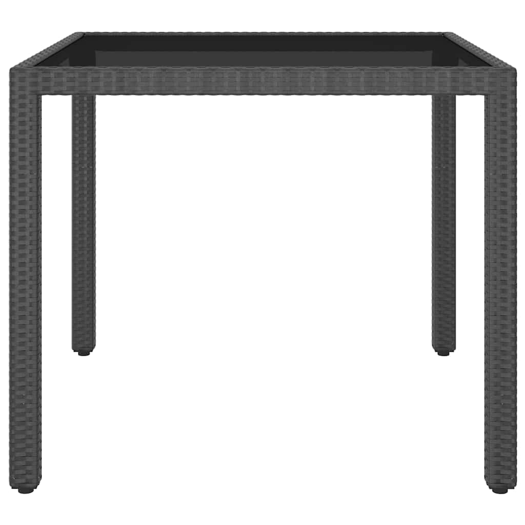 Set da Pranzo per Giardino 3 pz in Polyrattan Nero