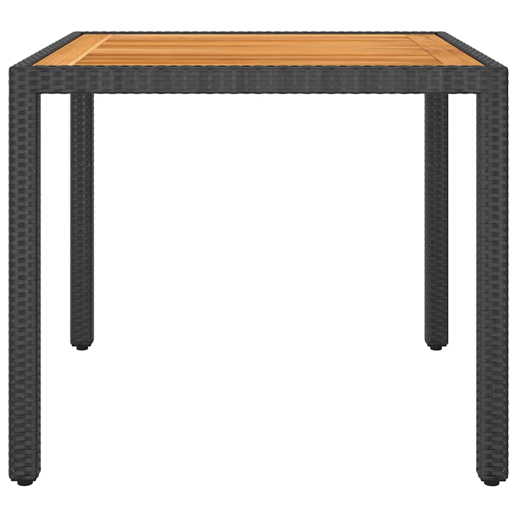 Set da Pranzo per Giardino 3 pz in Polyrattan Nero