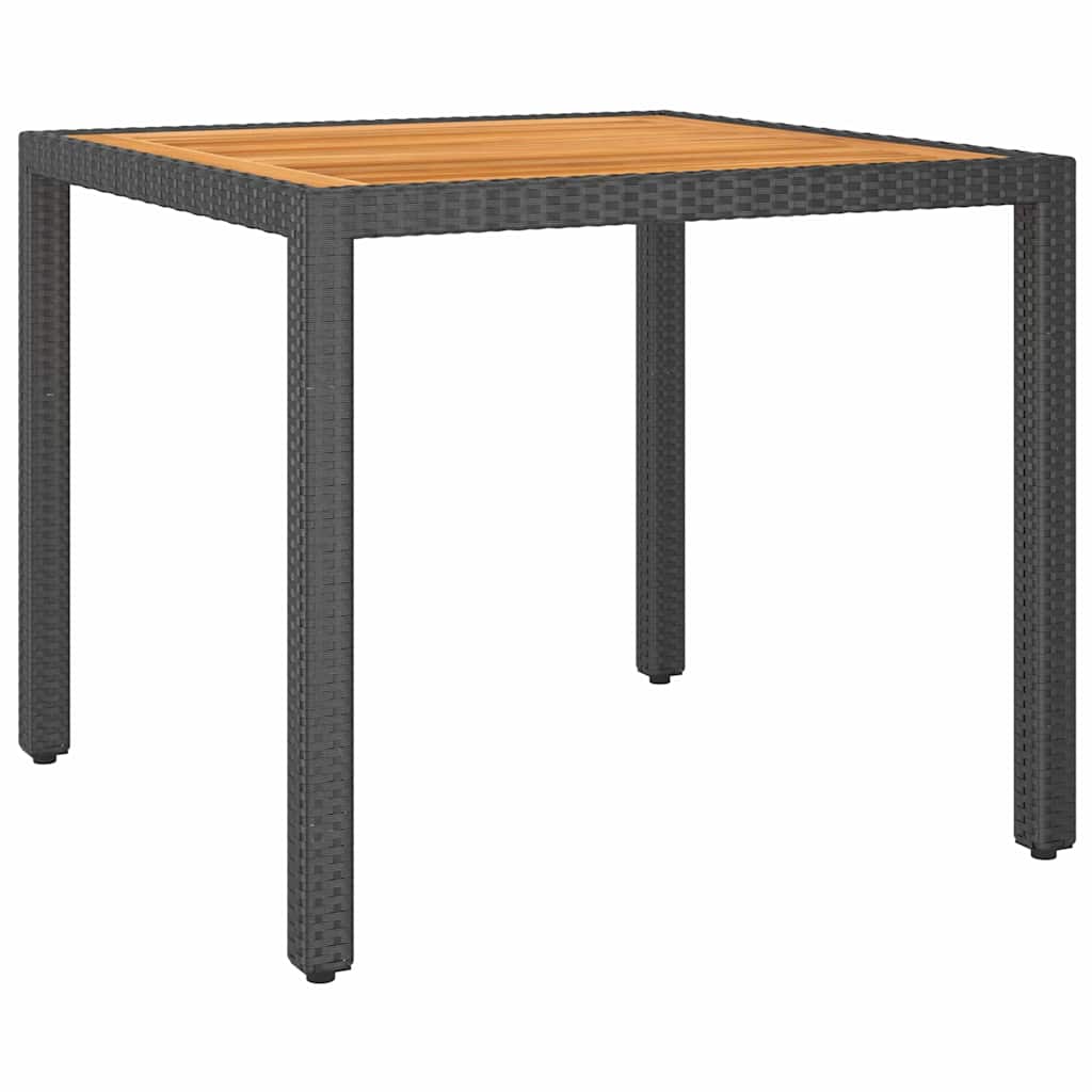 Set da Pranzo per Giardino 3 pz in Polyrattan Nero