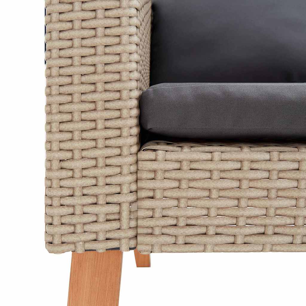 Set Divani da Giardino 4 pz con Cuscini in Polyrattan Beige