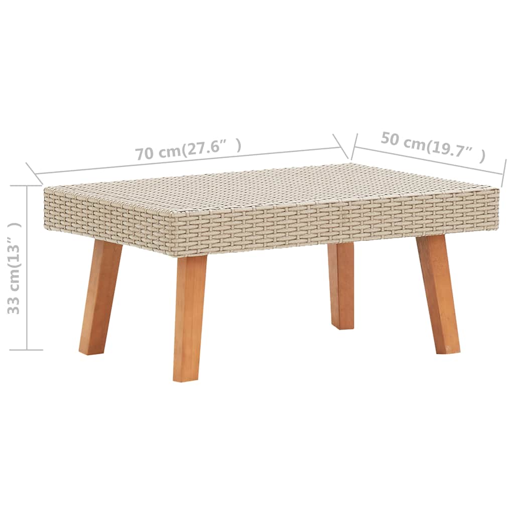 Set Divani da Giardino 4 pz con Cuscini in Polyrattan Beige