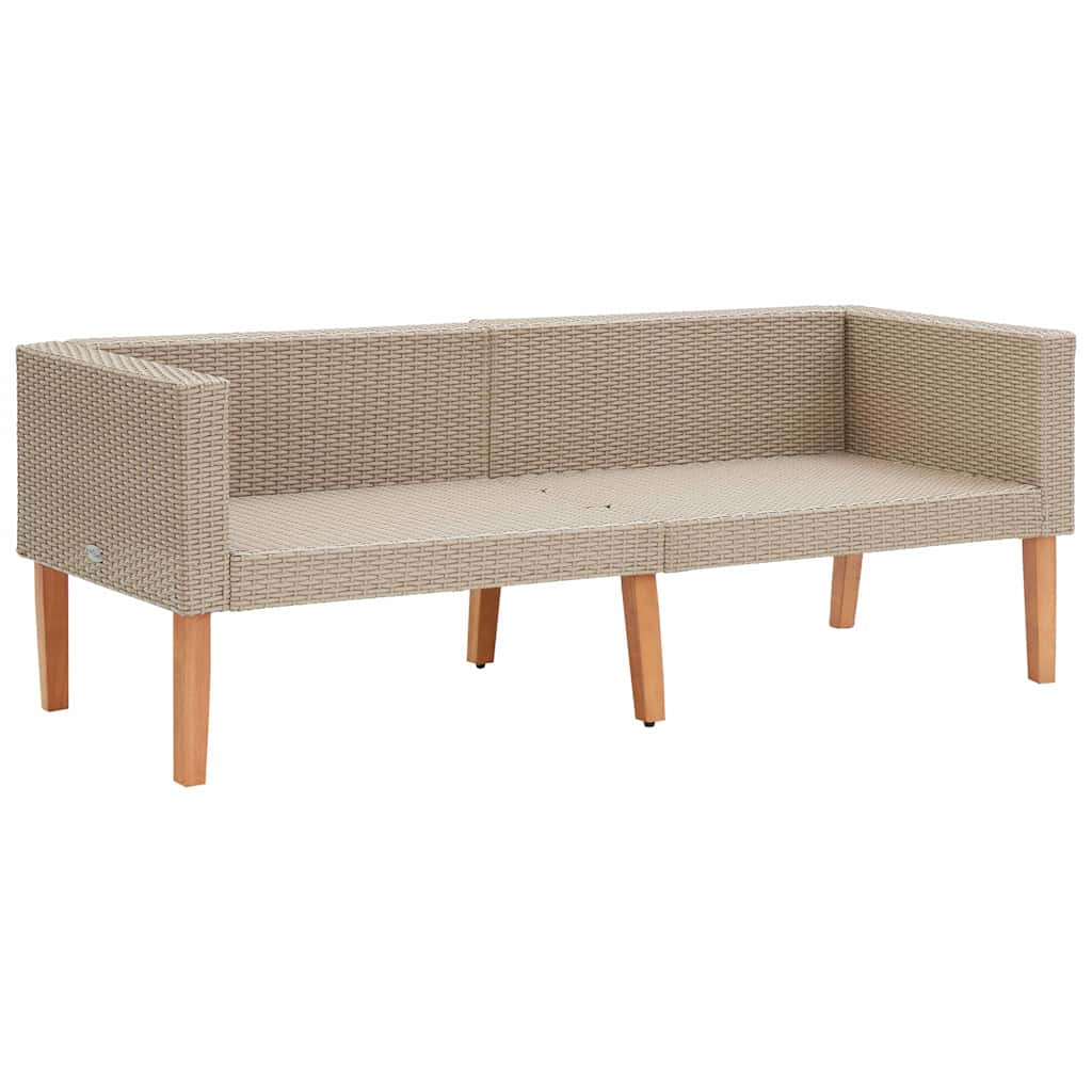 Set Divani da Giardino 4 pz con Cuscini in Polyrattan Beige