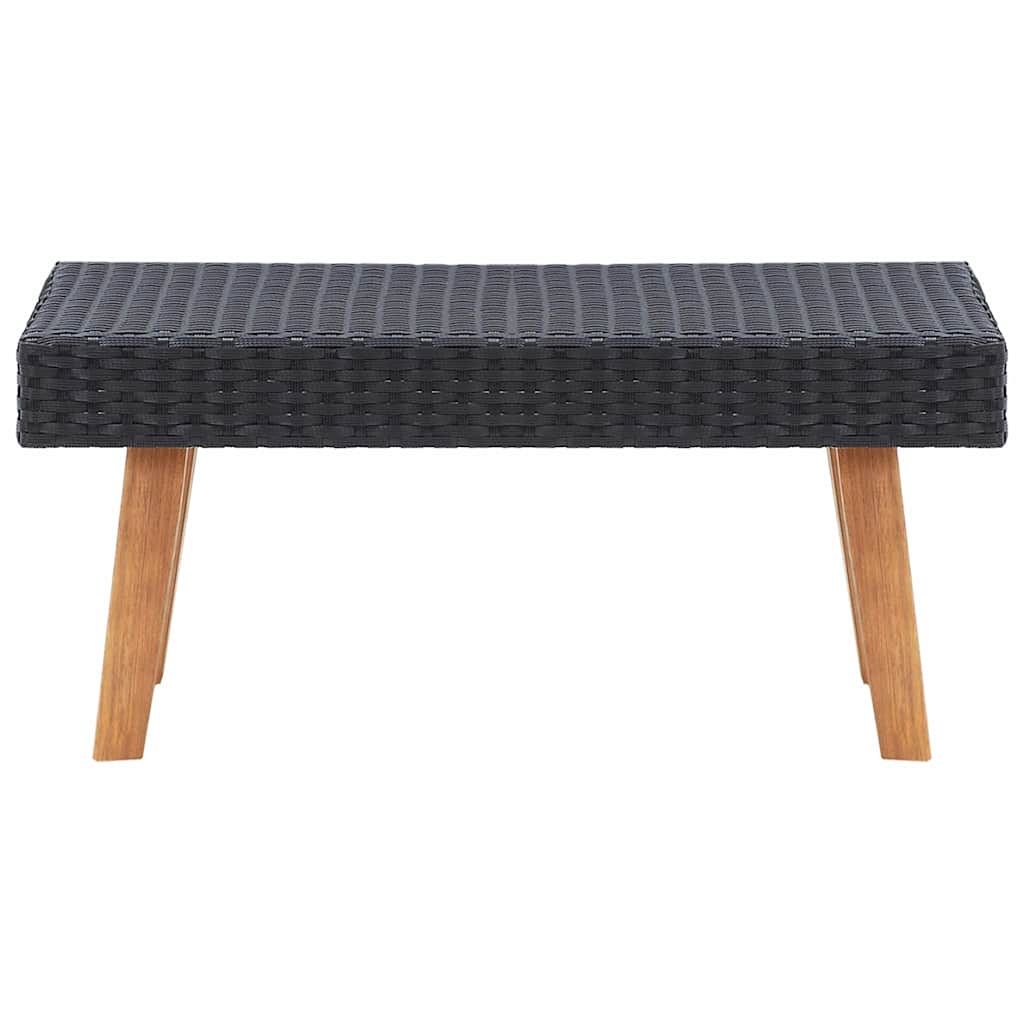 Set Divani da Giardino 3 pz con Cuscini in Polyrattan Nero