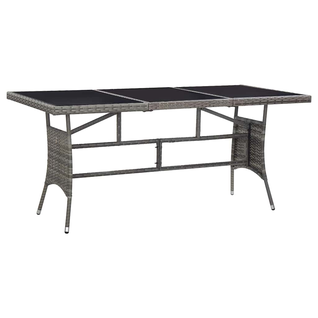 Set Mobili da Pranzo Giardino 7 pz Polyrattan Antracite Grigio