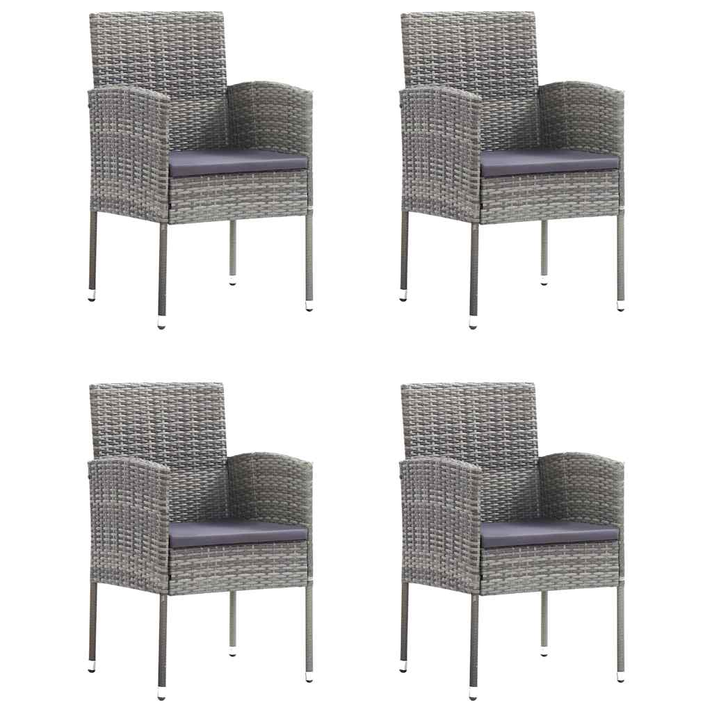 Set Mobili da Pranzo Giardino 5 pz Polyrattan Antracite Grigio