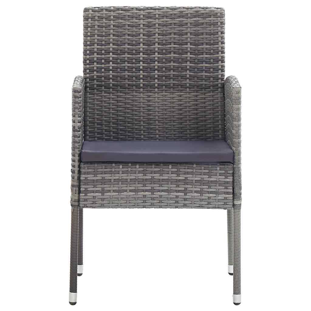 Set Mobili da Pranzo Giardino 5 pz Polyrattan Antracite Grigio