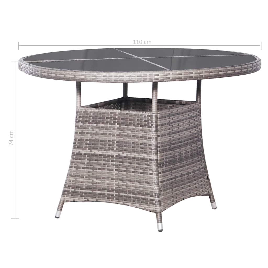 Set Mobili da Pranzo Giardino 5 pz Polyrattan Antracite Grigio