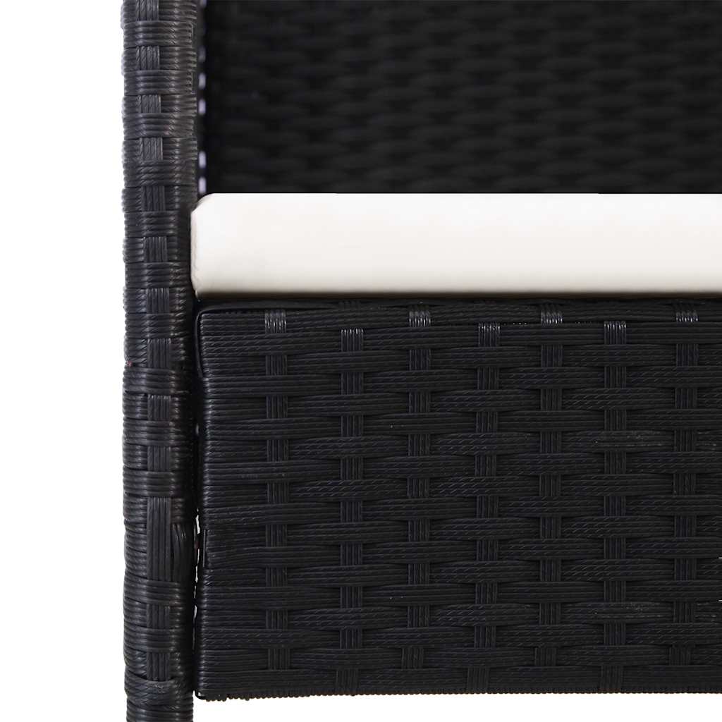 Set Mobili da Pranzo per Giardino 7 pz in Polyrattan Nero