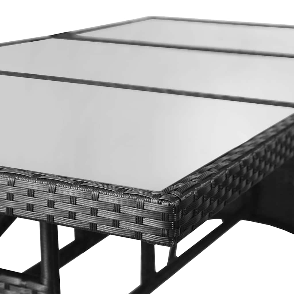 Set da Pranzo da Giardino 7 pz in Polyrattan Nero