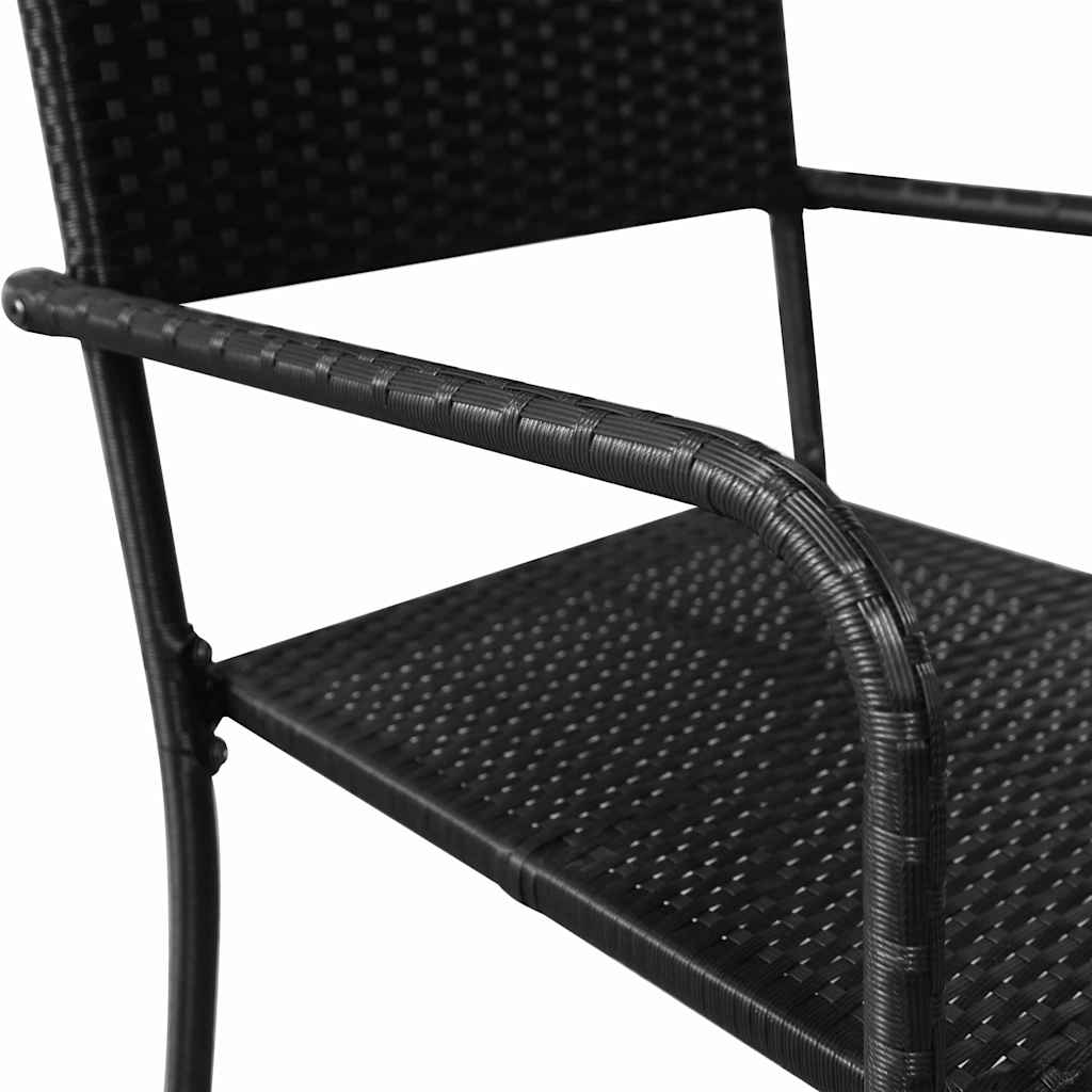 Set Mobili da Pranzo per Giardino 9 pz in Polyrattan Nero