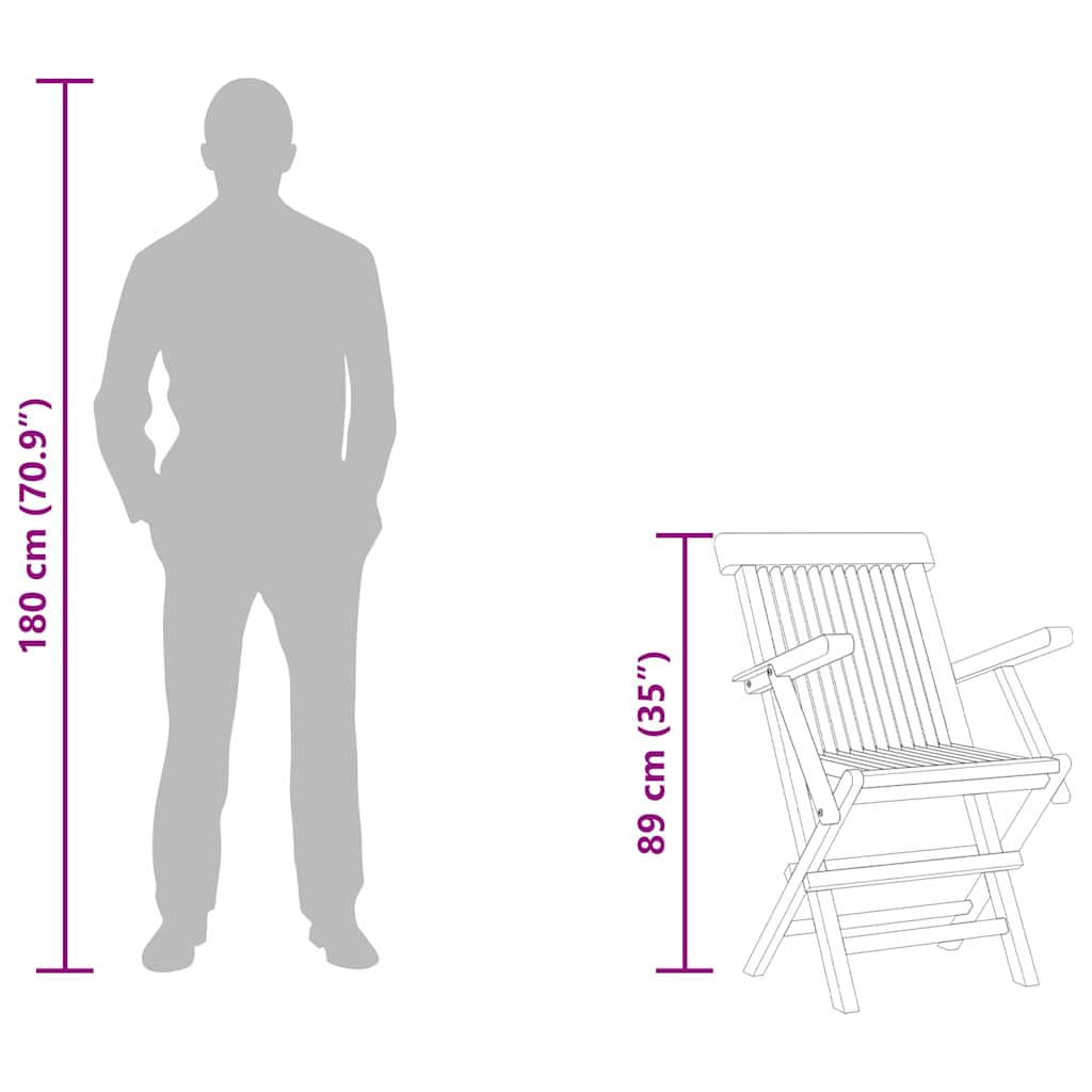 Set da Pranzo da Giardino 5 pz in Legno Massello di Teak