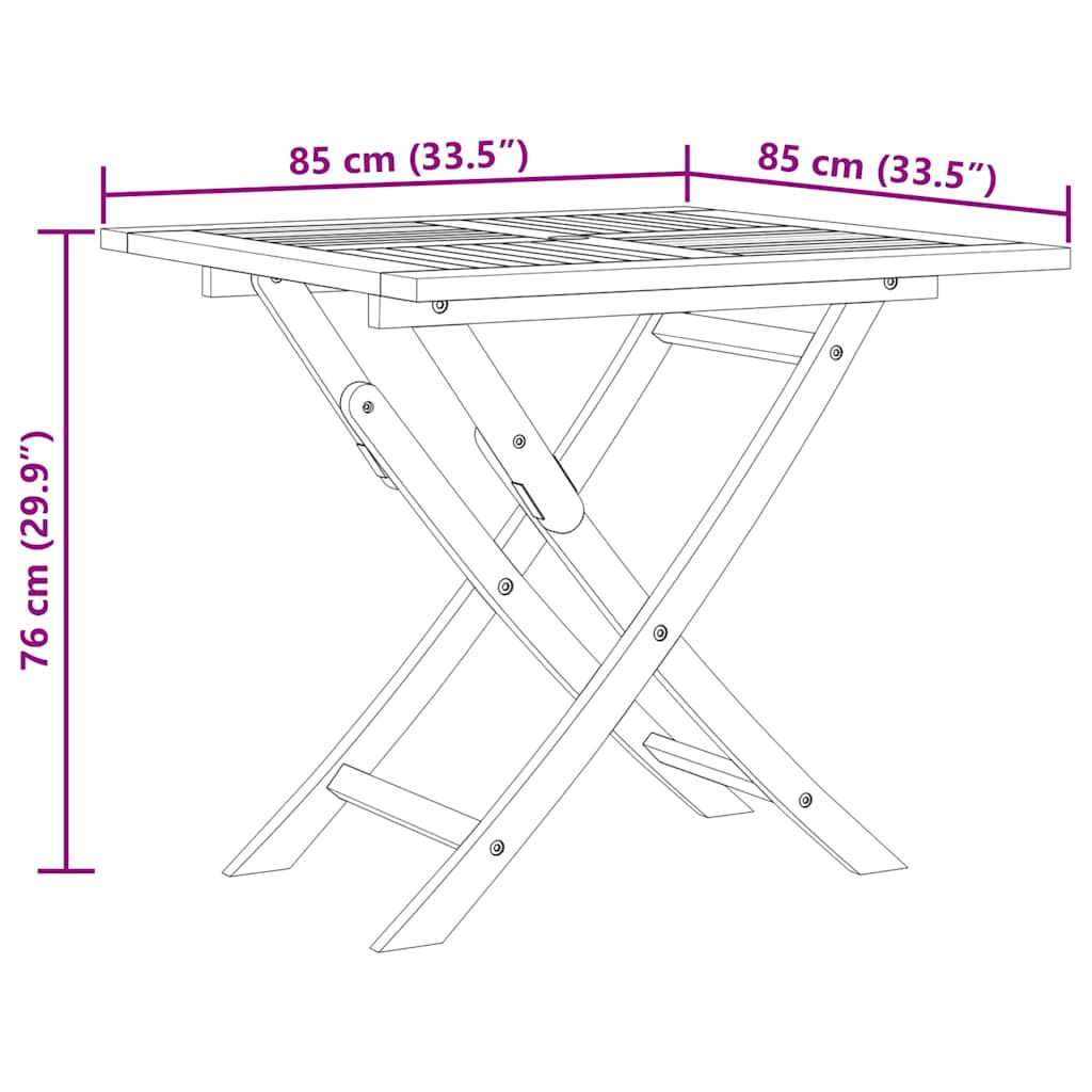 Set da Pranzo da Giardino 5 pz in Legno Massello di Teak