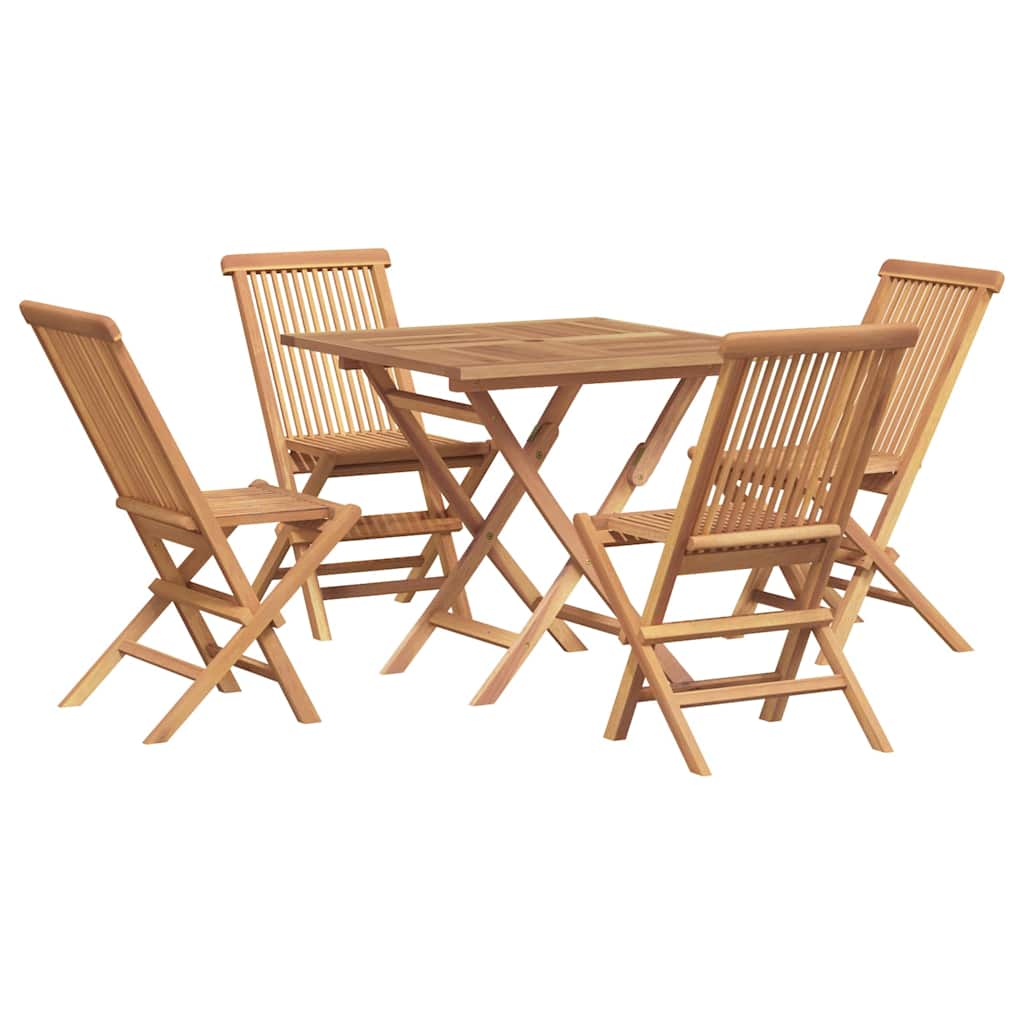 Set da Pranzo da Giardino 5 pz in Legno Massello di Teak