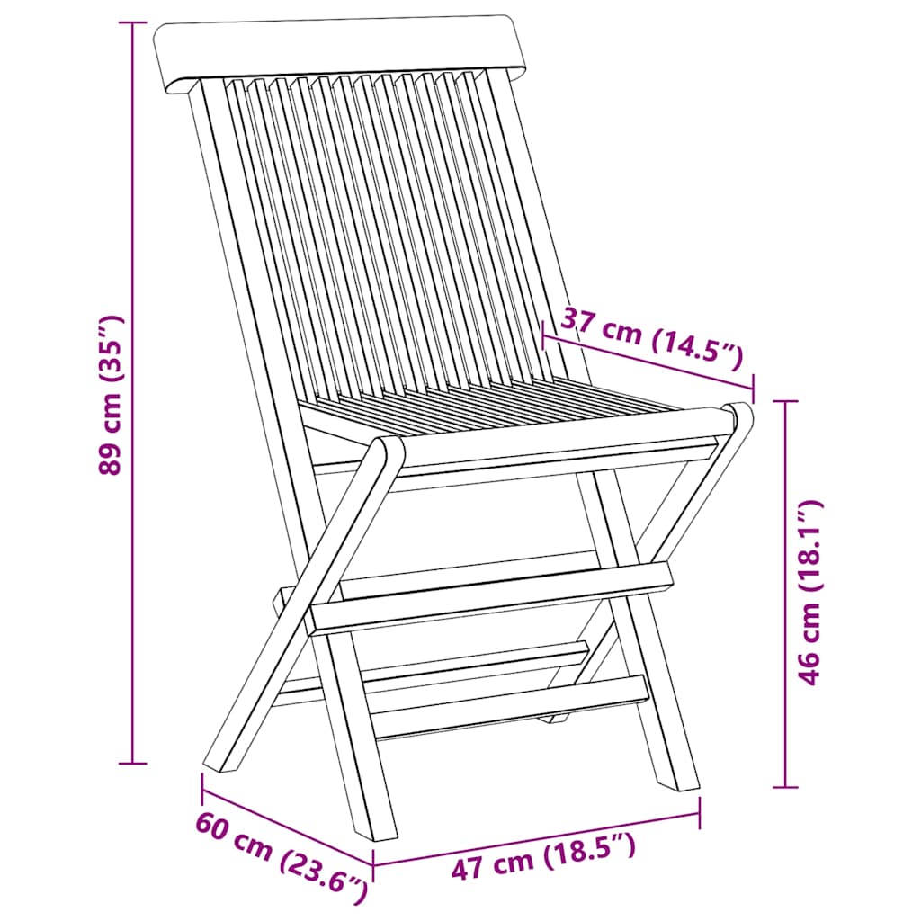 Set da Pranzo da Giardino 5 pz in Legno Massello di Teak