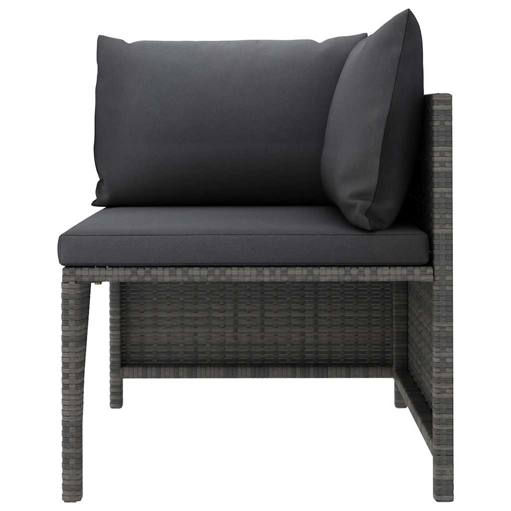 Set Divani da Giardino 8 pz con Cuscini in Polyrattan Grigio