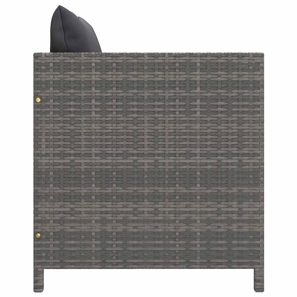 Set Divani da Giardino 8 pz con Cuscini in Polyrattan Grigio