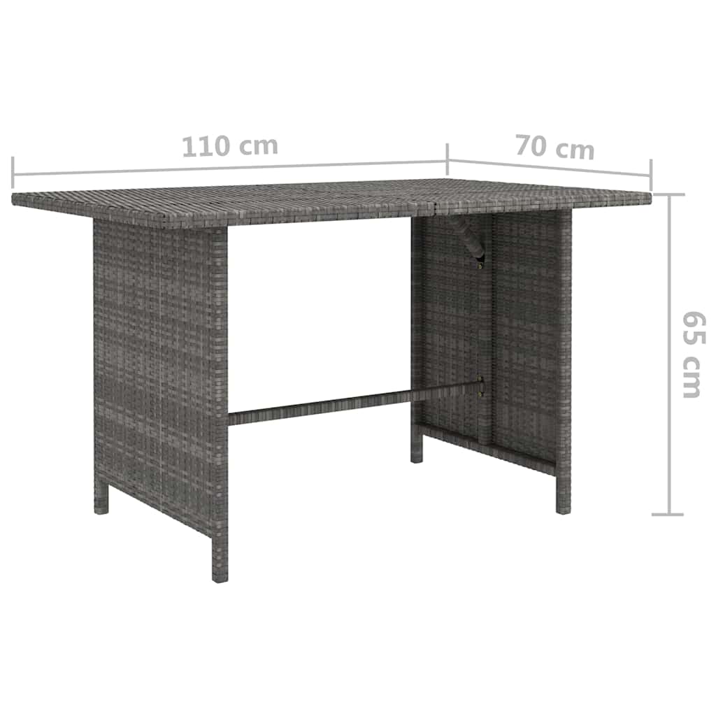 Set Divani da Giardino 8 pz con Cuscini in Polyrattan Grigio
