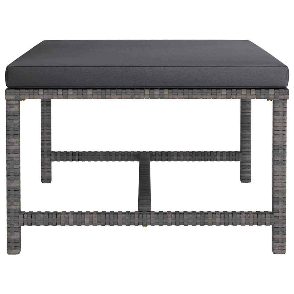 Set Divani da Giardino 8 pz con Cuscini in Polyrattan Grigio