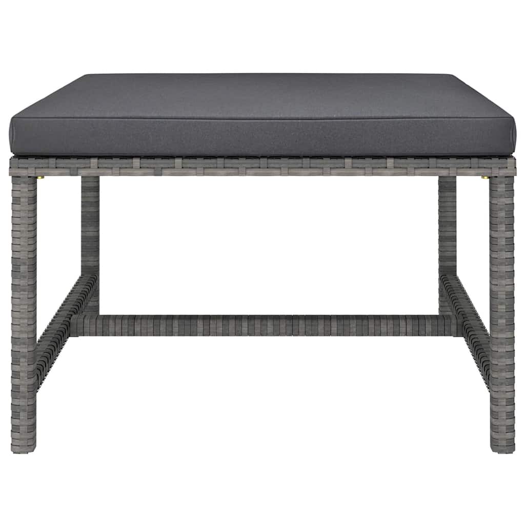 Set Divani da Giardino 8 pz con Cuscini in Polyrattan Grigio