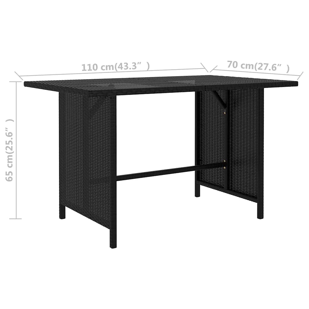 Set Divani da Giardino 9 pz con Cuscini in Polyrattan Nero