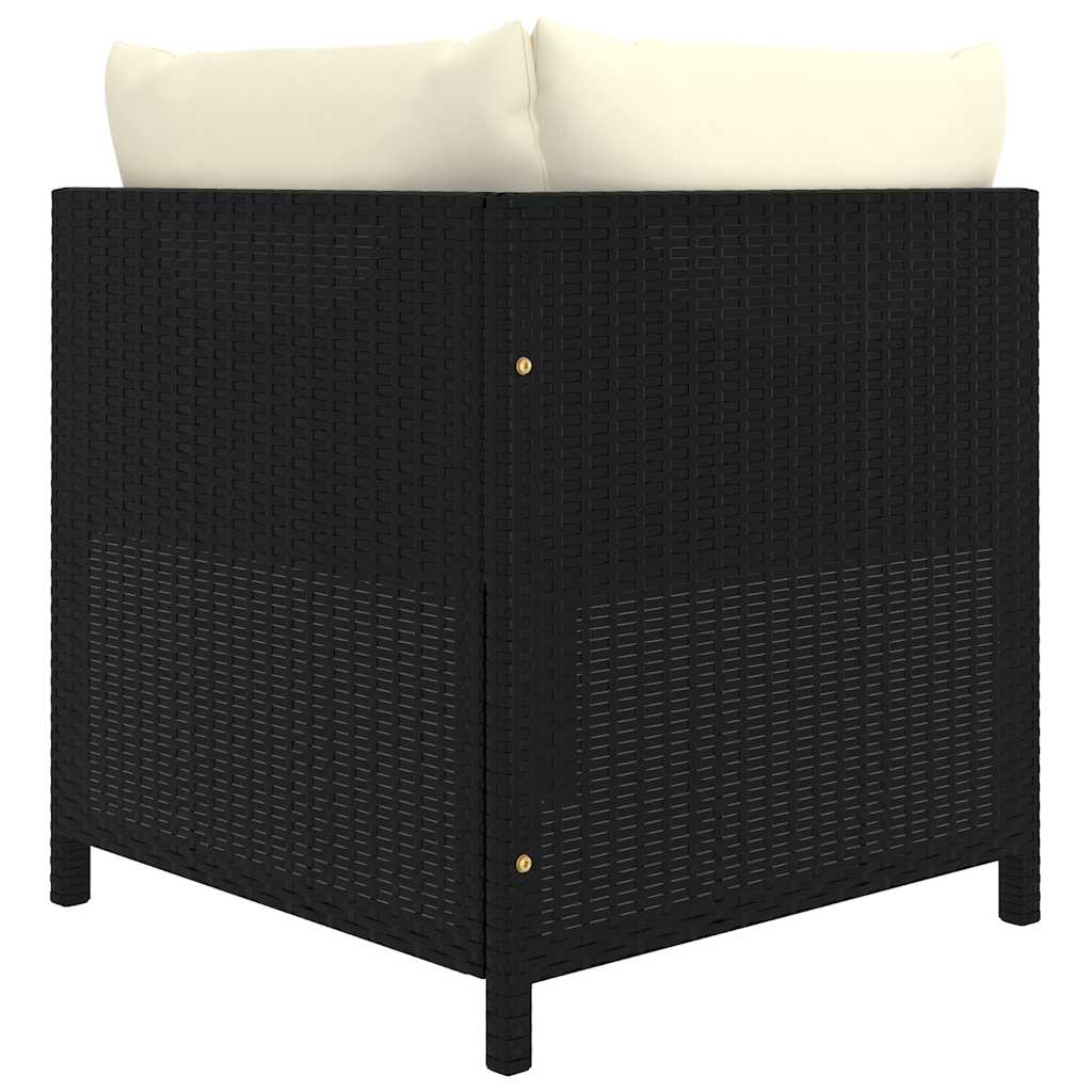 Set Divani da Giardino 9 pz con Cuscini in Polyrattan Nero