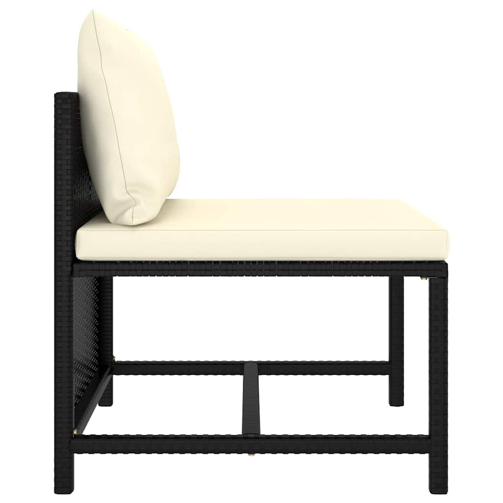 Set Divani da Giardino 10 pz con Cuscini in Polyrattan Nero
