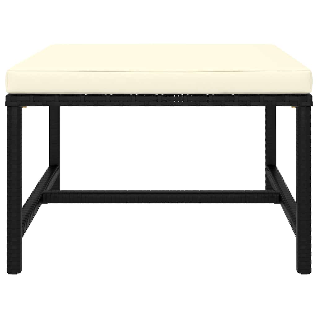 Set Divani da Giardino 10 pz con Cuscini in Polyrattan Nero