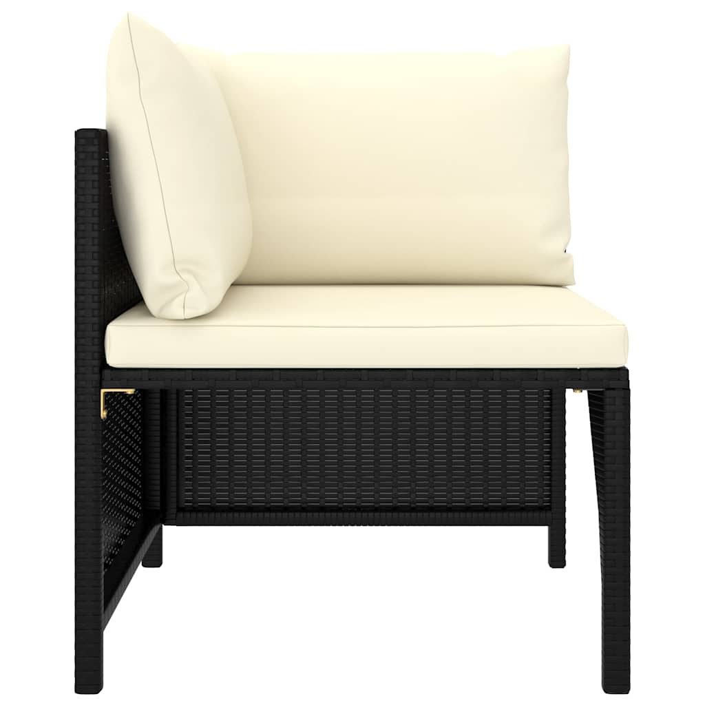 Set Divani da Giardino 10 pz con Cuscini in Polyrattan Nero