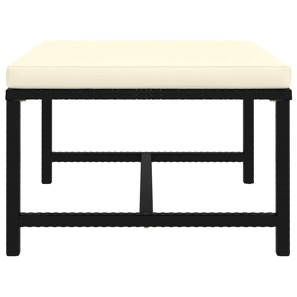Set Divani da Giardino 10 pz con Cuscini in Polyrattan Nero