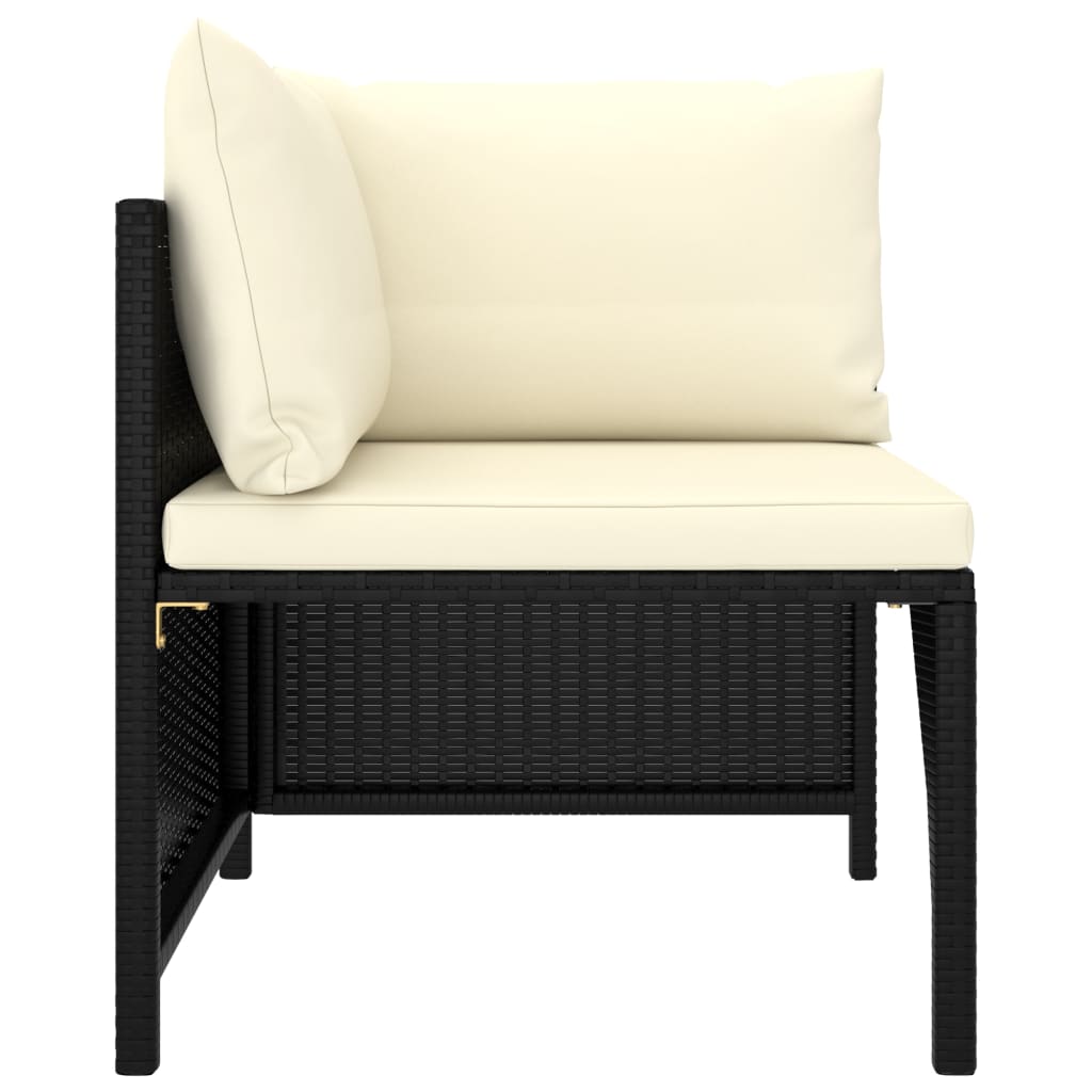 Set Divani da Giardino 11 pz con Cuscini in Polyrattan Nero