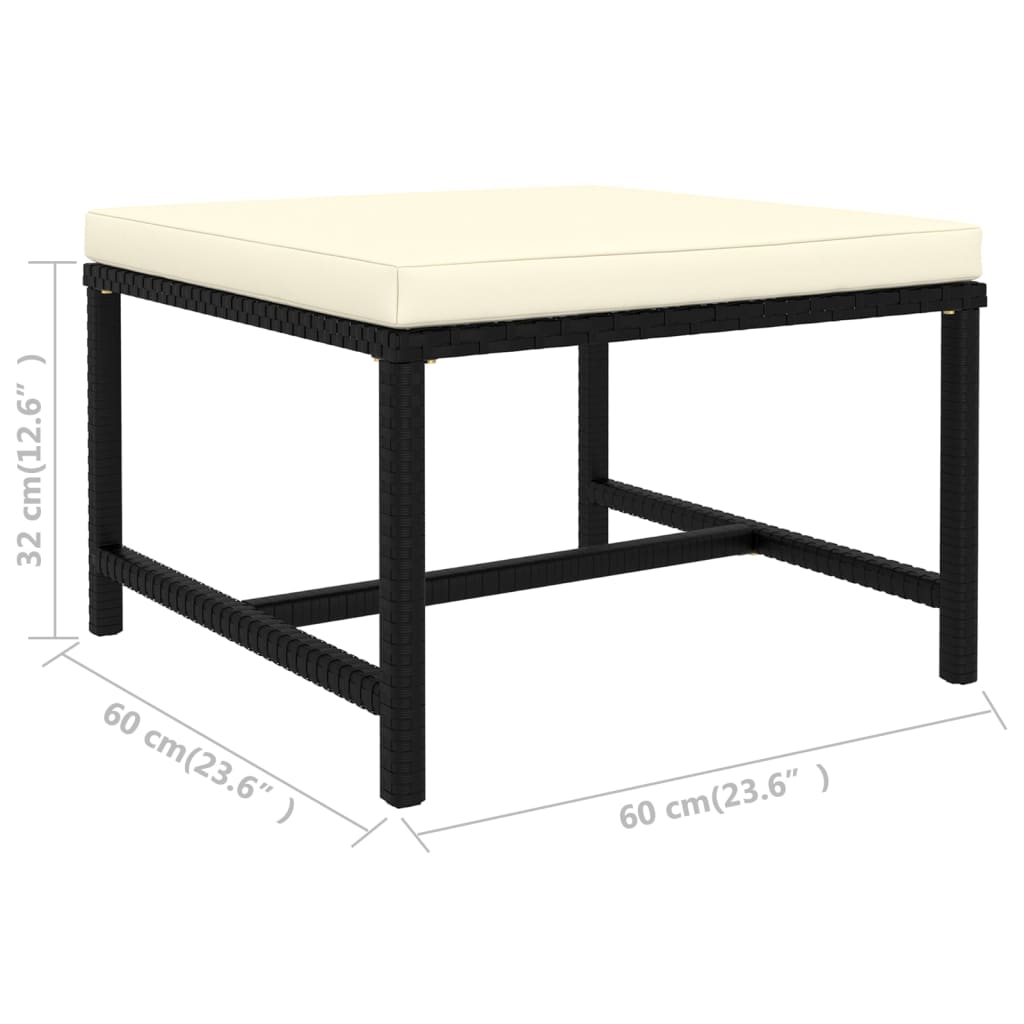 Set Divani da Giardino 11 pz con Cuscini in Polyrattan Nero